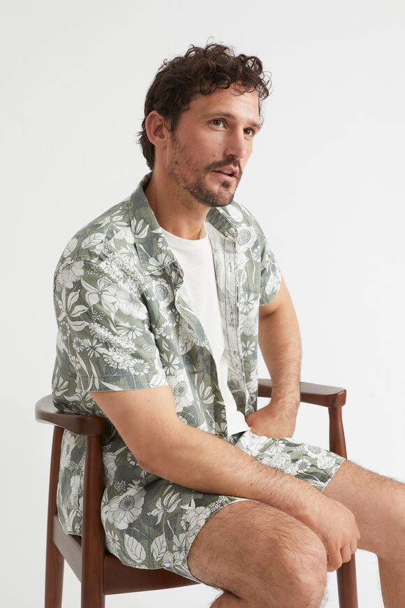 Mens Linen Shirt  Eucalyptus  hi-res