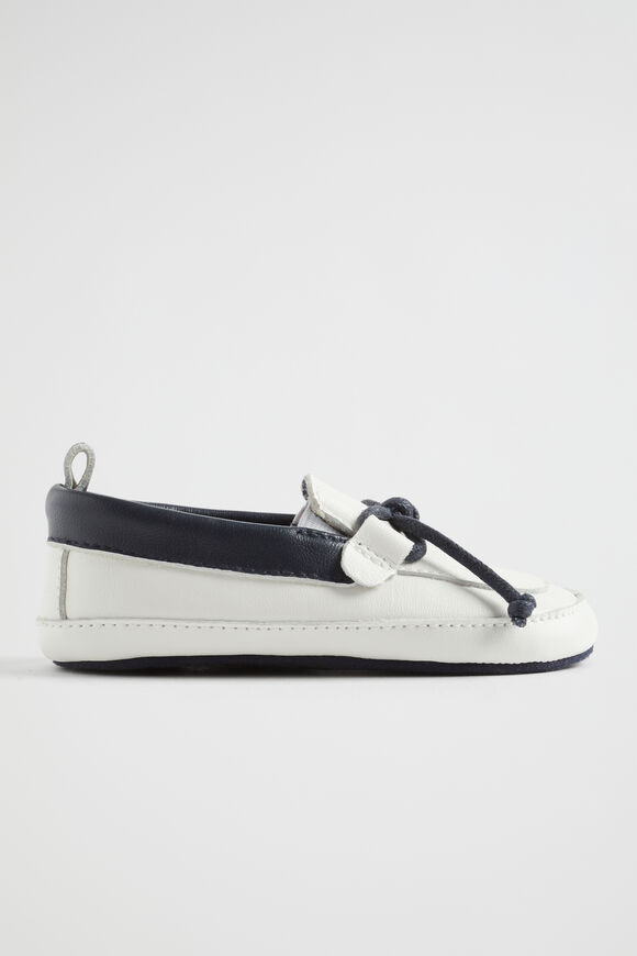 Boat Shoe  White Navy  hi-res