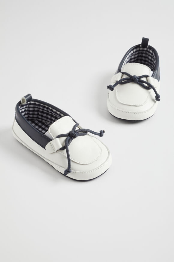 Boat Shoe  White Navy  hi-res