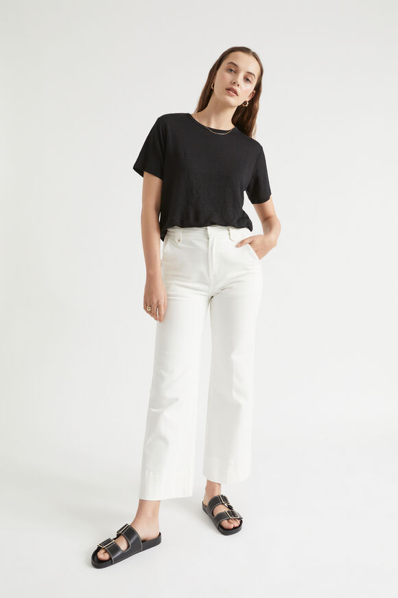 Core Linen Boxy Tee  Black  hi-res