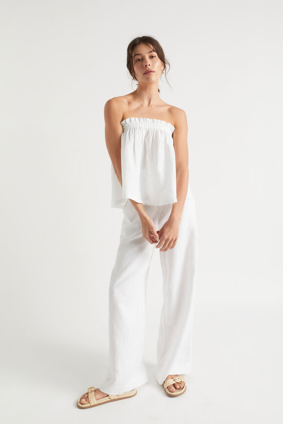 Linen Strapless Top  Whisper White  hi-res