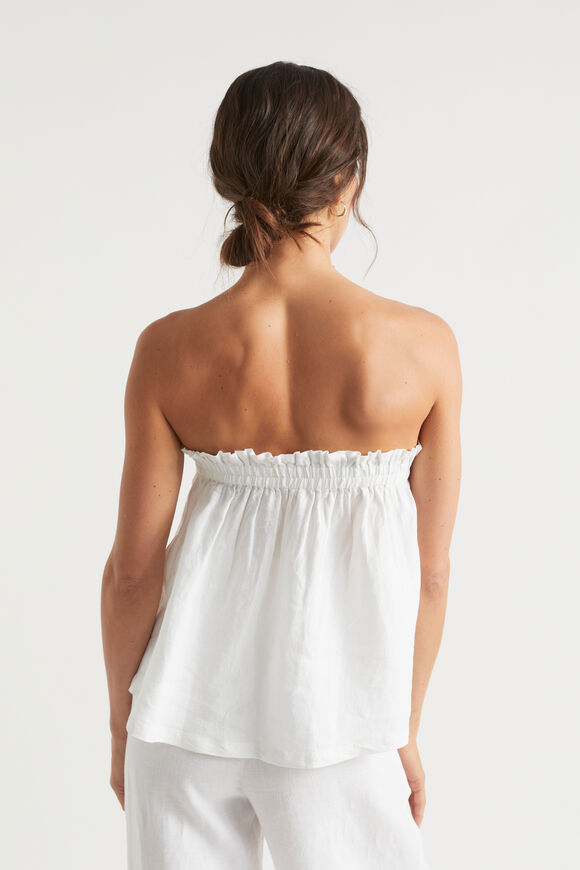 Linen Strapless Top  Whisper White  hi-res