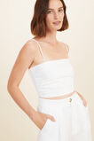 Linen Ruched Top  Whisper White  hi-res