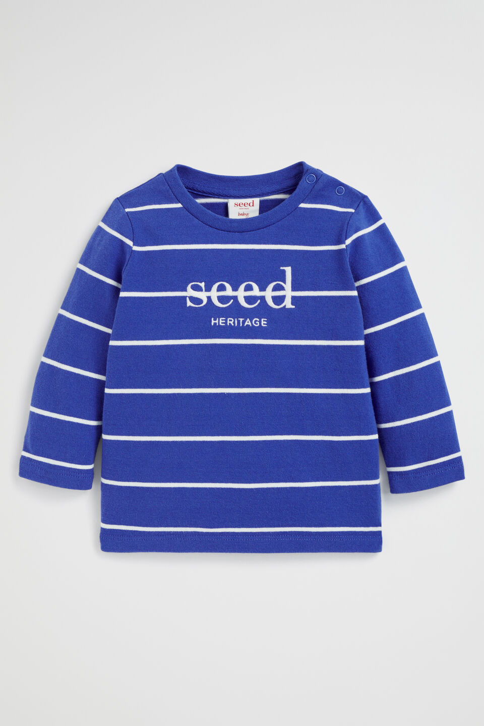 Core Logo Rugby Tee  True Cobalt Stripe