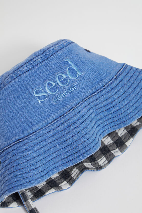 Heritage Check Bucket Hat  Chambray  hi-res