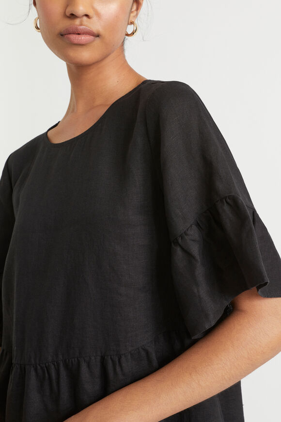 Core Linen Mini Dress  Black  hi-res
