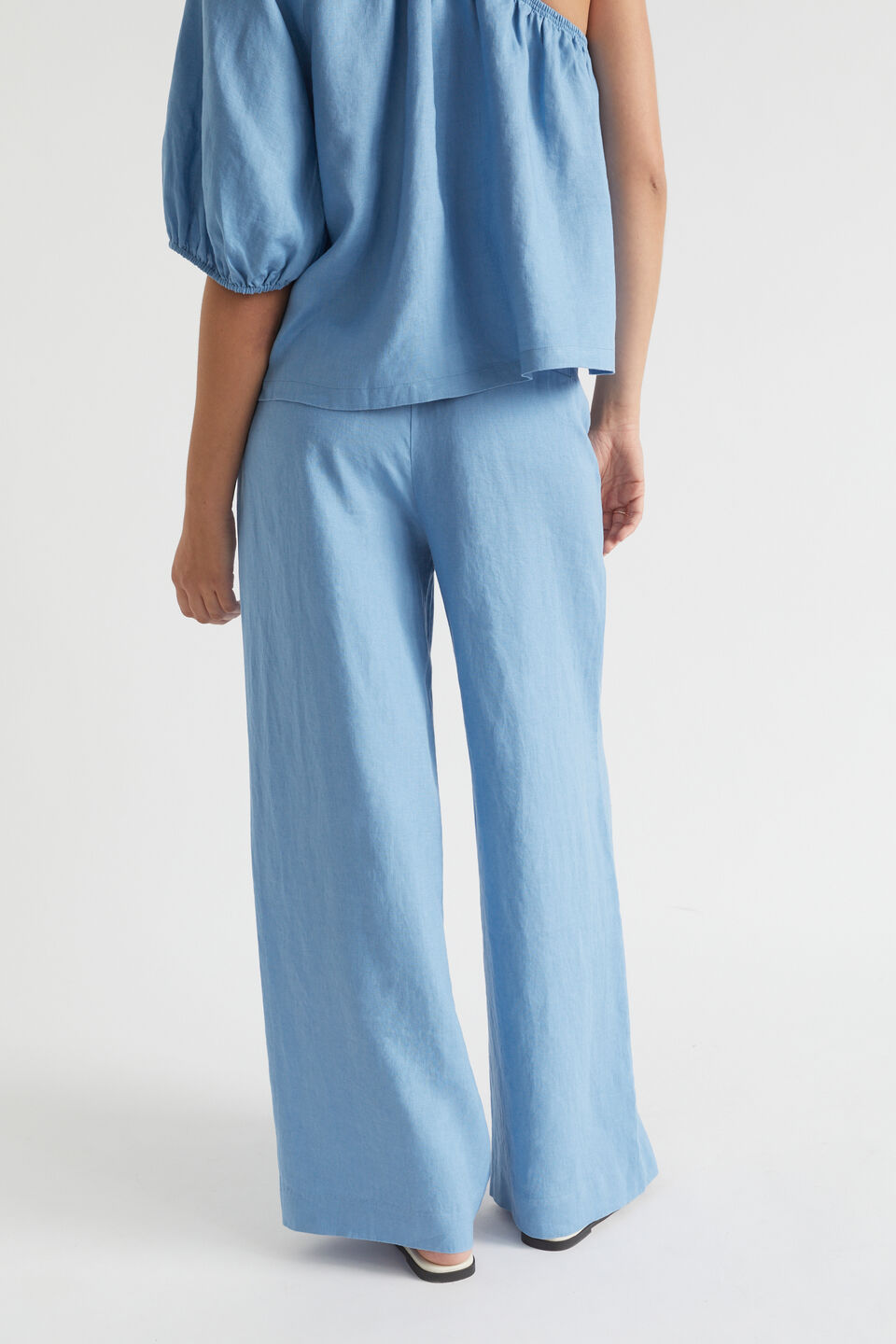 Core Linen Waisted Pant  Soft Cobalt