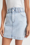 Core Denim Paperbag Mini Skirt  Ice Blue Denim  hi-res