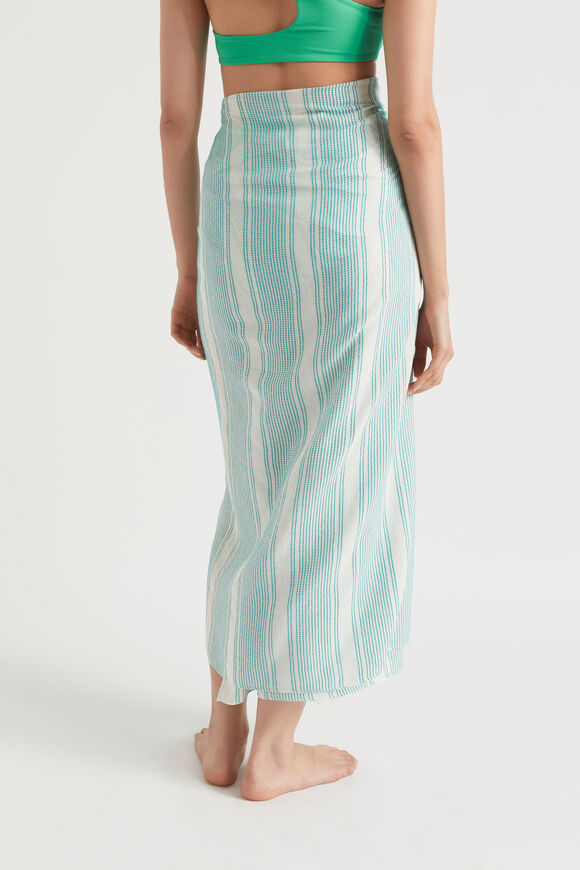 Textured Stripe Sarong  Deep Teal Stripe  hi-res