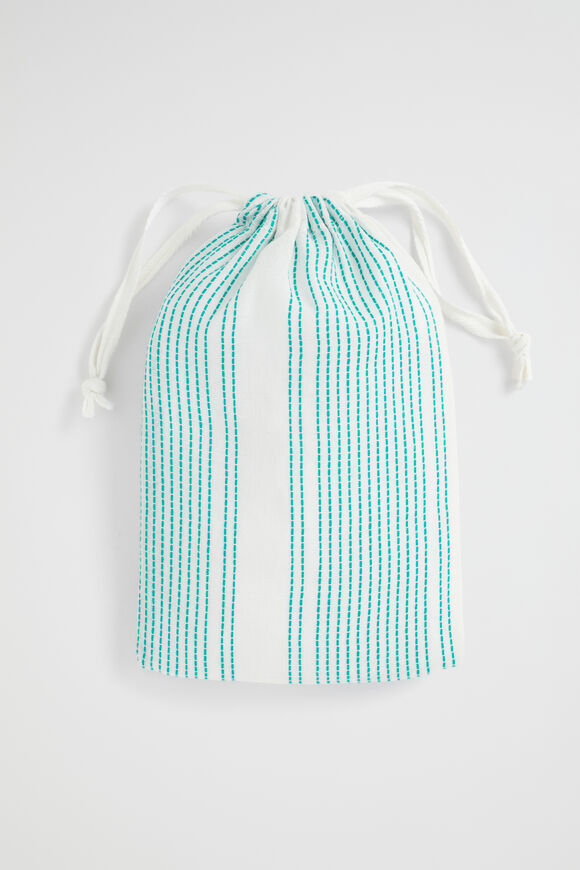 Textured Stripe Sarong  Deep Teal Stripe  hi-res