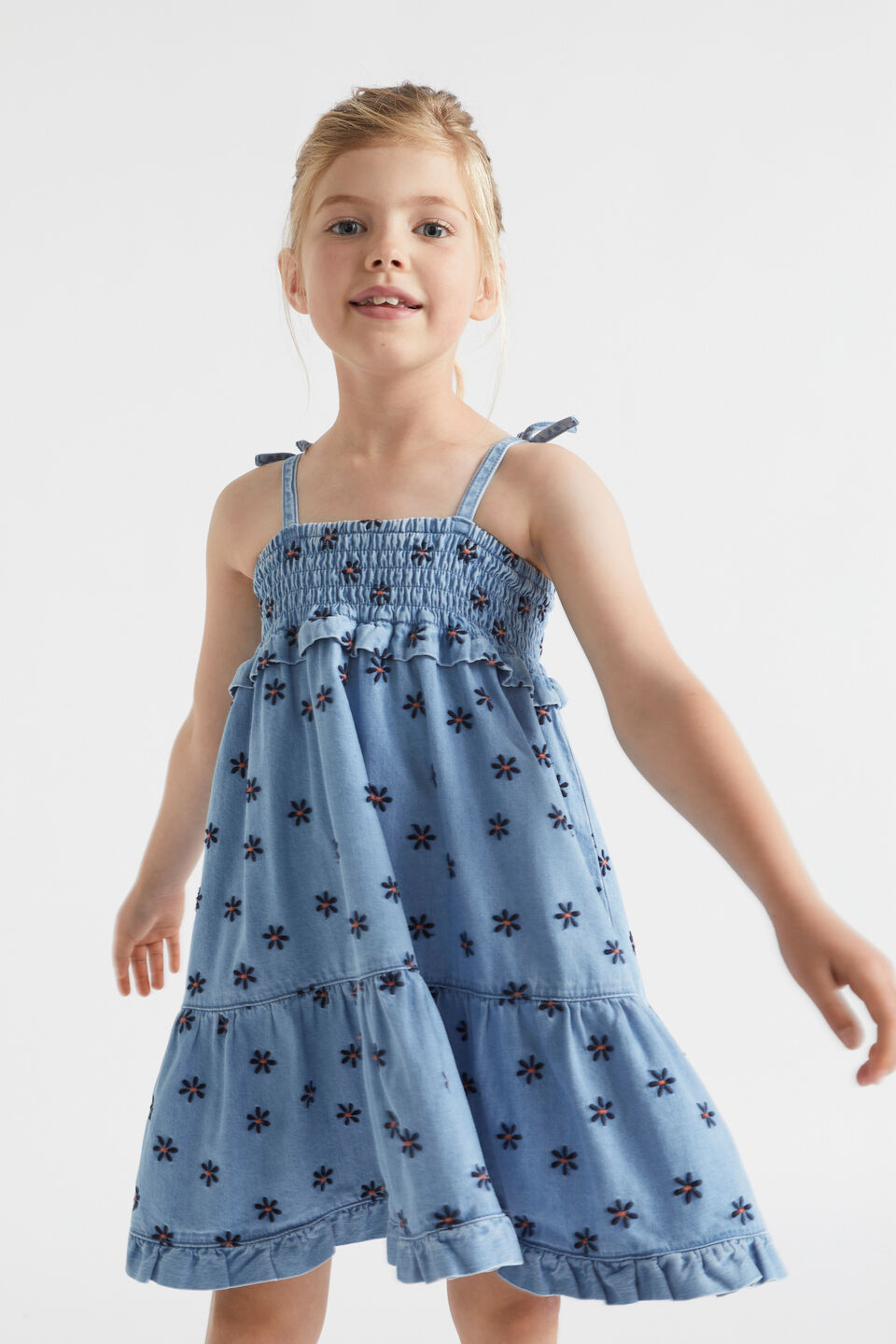 Flower Embroidered Twill Dress | Seed Heritage