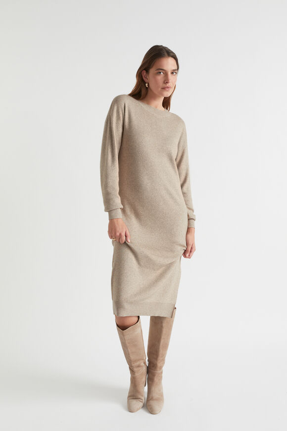 Side Split Knit Dress  Light Storm Marle  hi-res