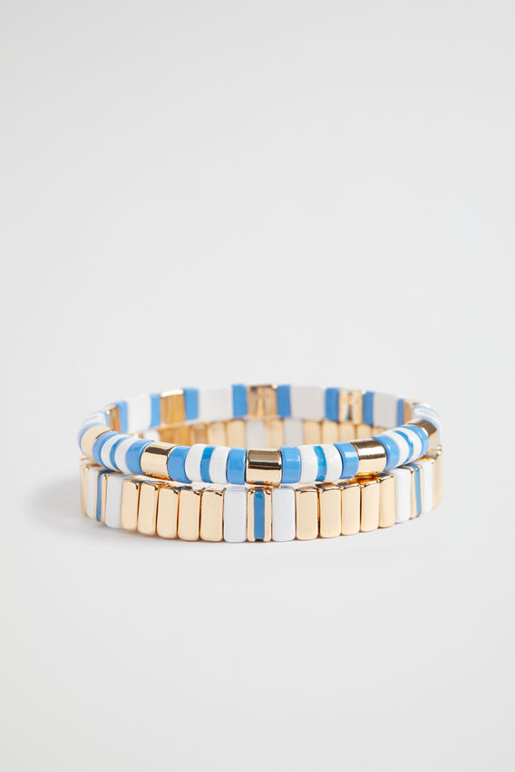 Colourblock Bracelet Set  Soft Cobalt  hi-res