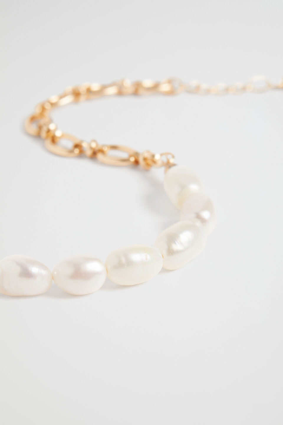Pearl Chain Bracelet  Gold