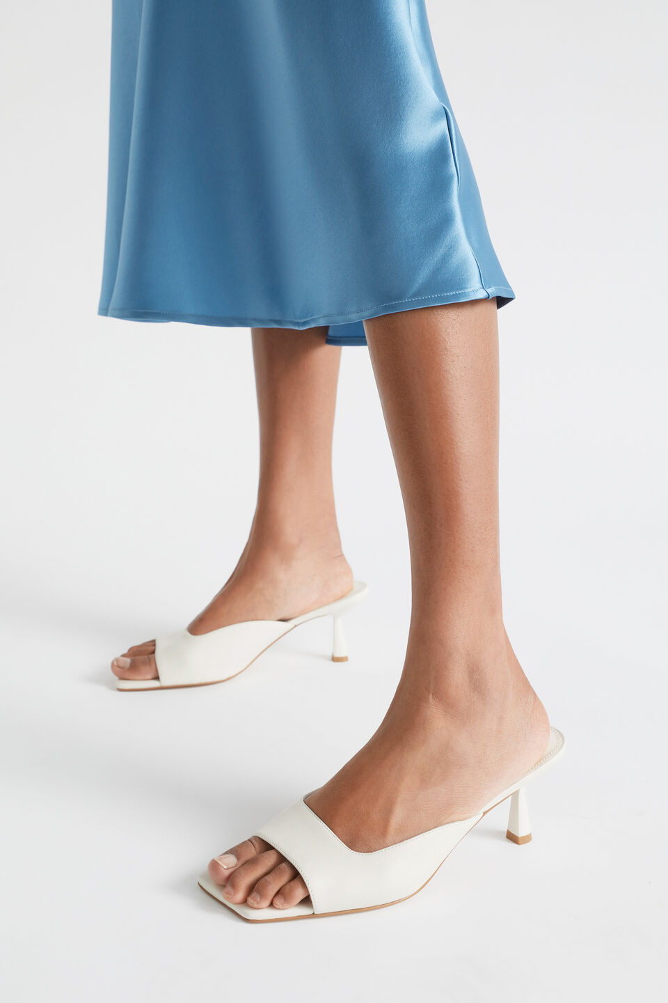 Kaya Peeptoe Mule  Bone