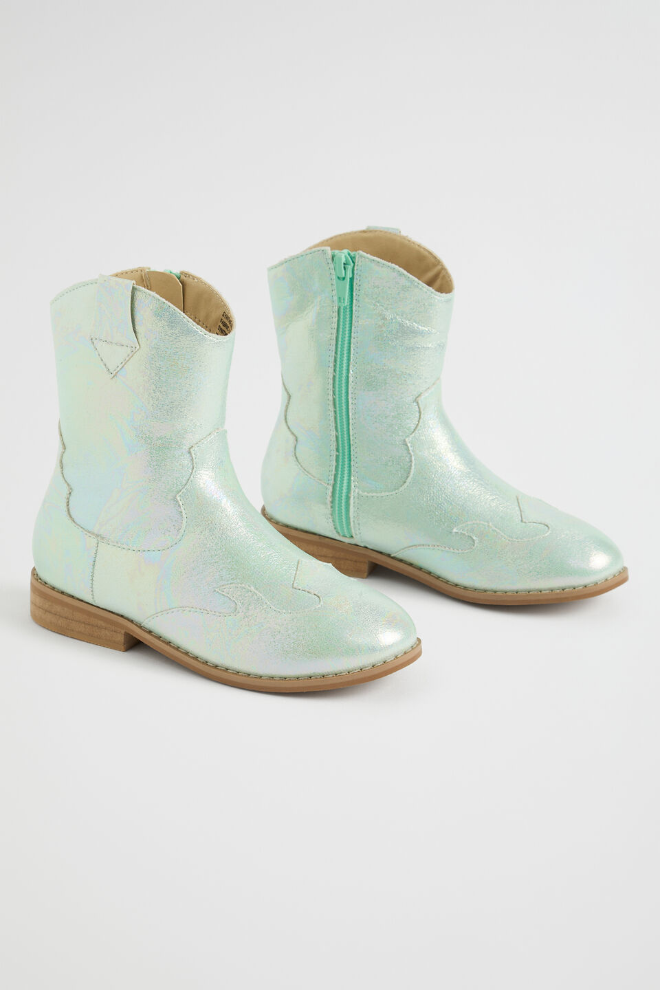 Metallic Cowboy Boot  Mint