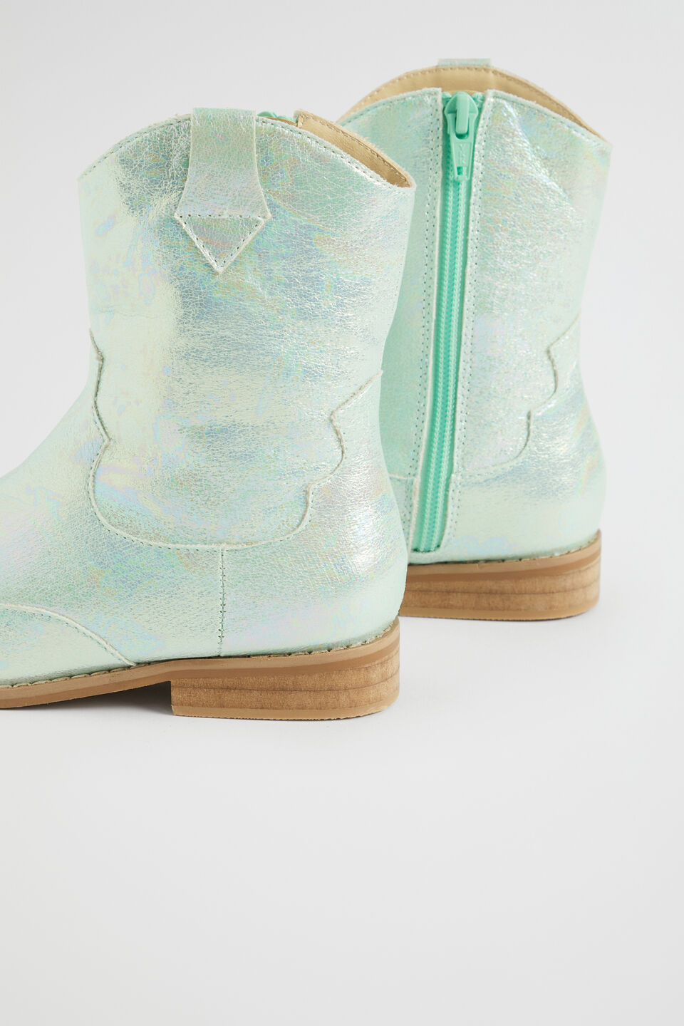 Metallic Cowboy Boot  Mint