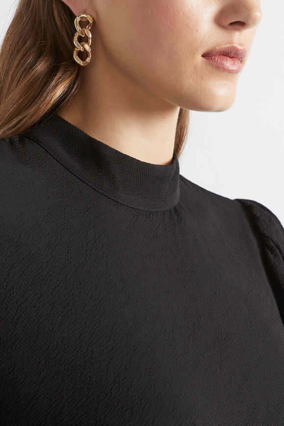 Textured Mini Dress  Black  hi-res