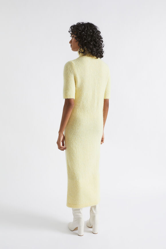 Roll Neck Knit Midi Dress  Soft Butter Marle  hi-res