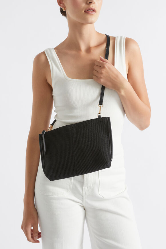 Knitted Crossbody Bag  Black  hi-res
