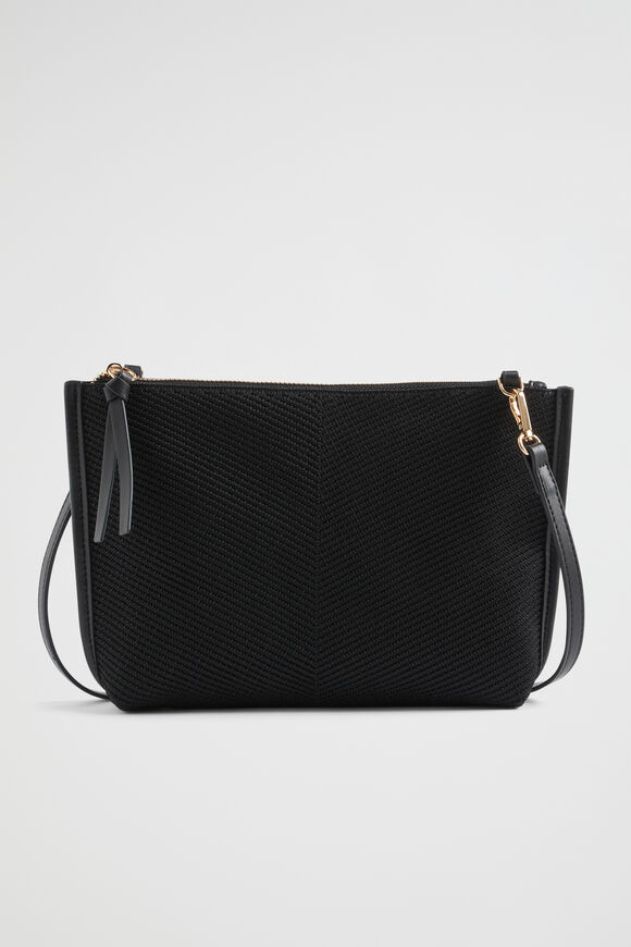 Knitted Crossbody Bag  Black  hi-res