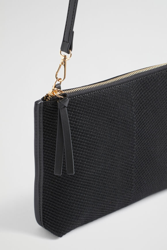 Knitted Crossbody Bag  Black  hi-res
