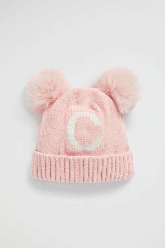 Chenille Initial Beanie  C  hi-res