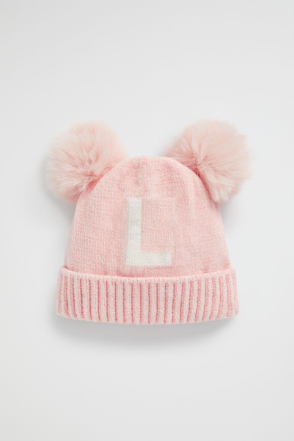 Chenille Initial Beanie  L  hi-res