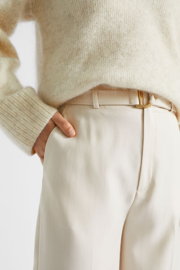 Wool Blend Belt Pant  Vanilla Cream  hi-res