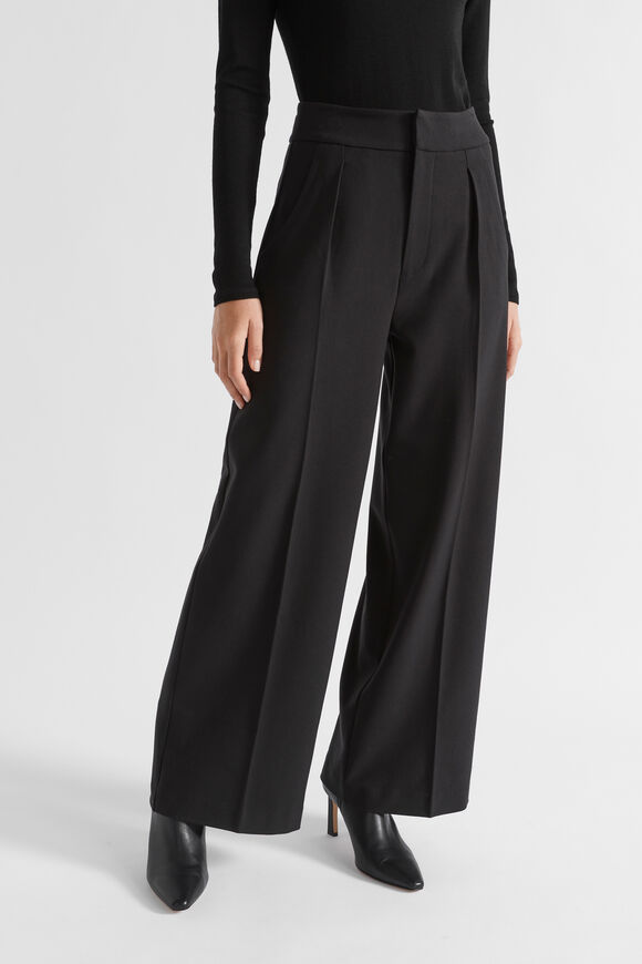 High Waist Suit Pant  Black  hi-res