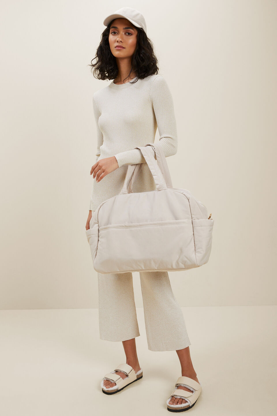 Marle Knit Wide Leg Pant  Latte Marle