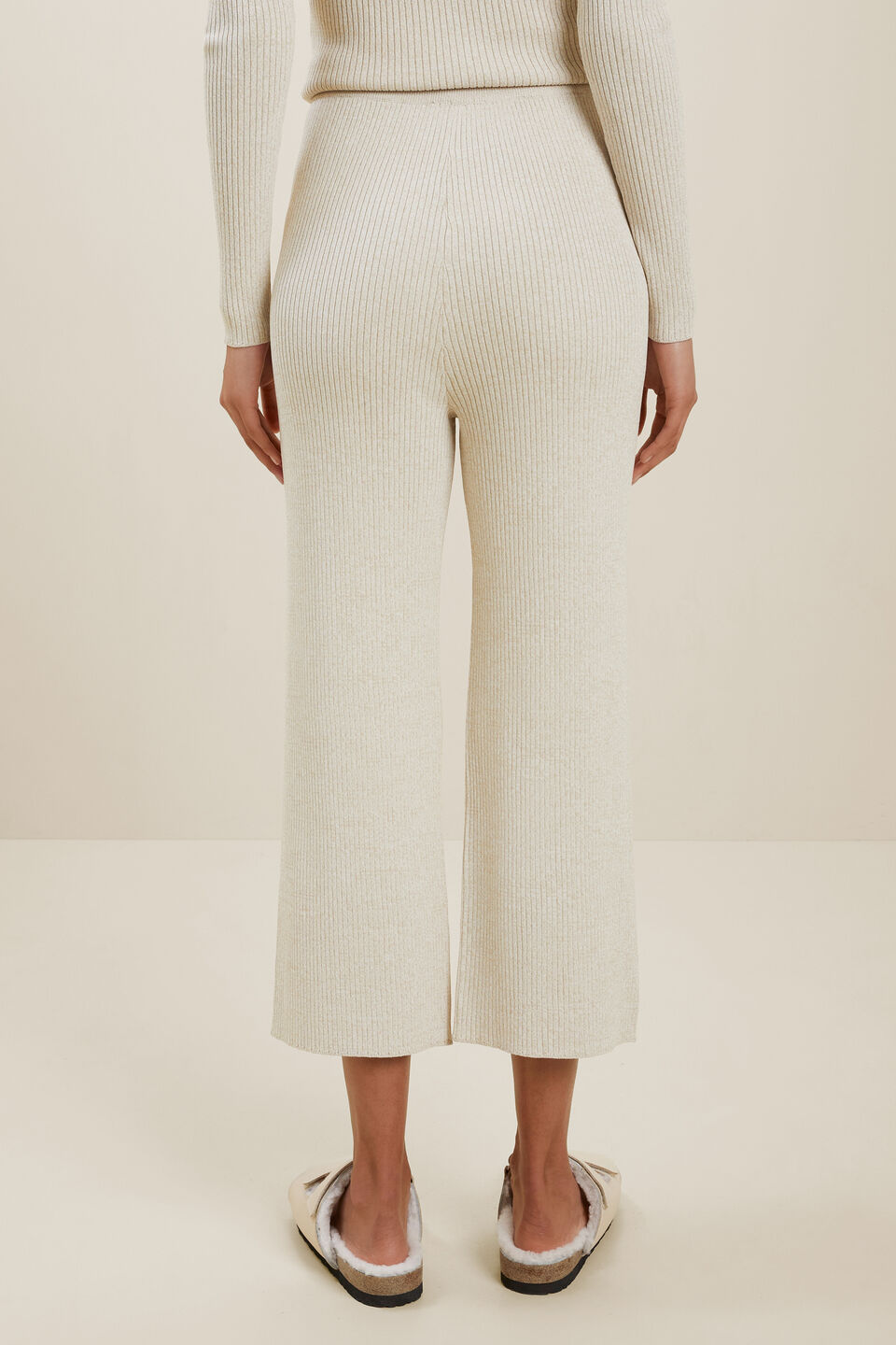 Marle Knit Wide Leg Pant  Latte Marle
