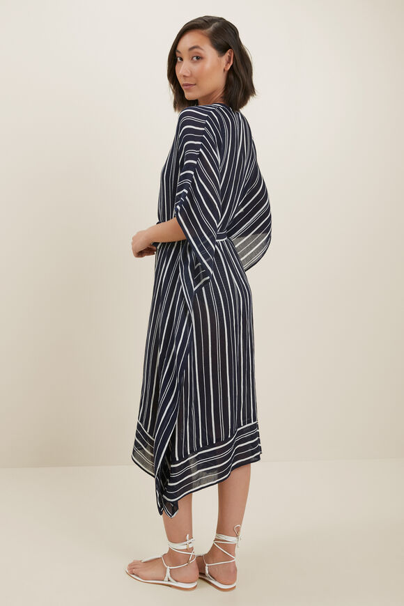 Cotton Longline Kaftan  Deep Navy Multi  hi-res