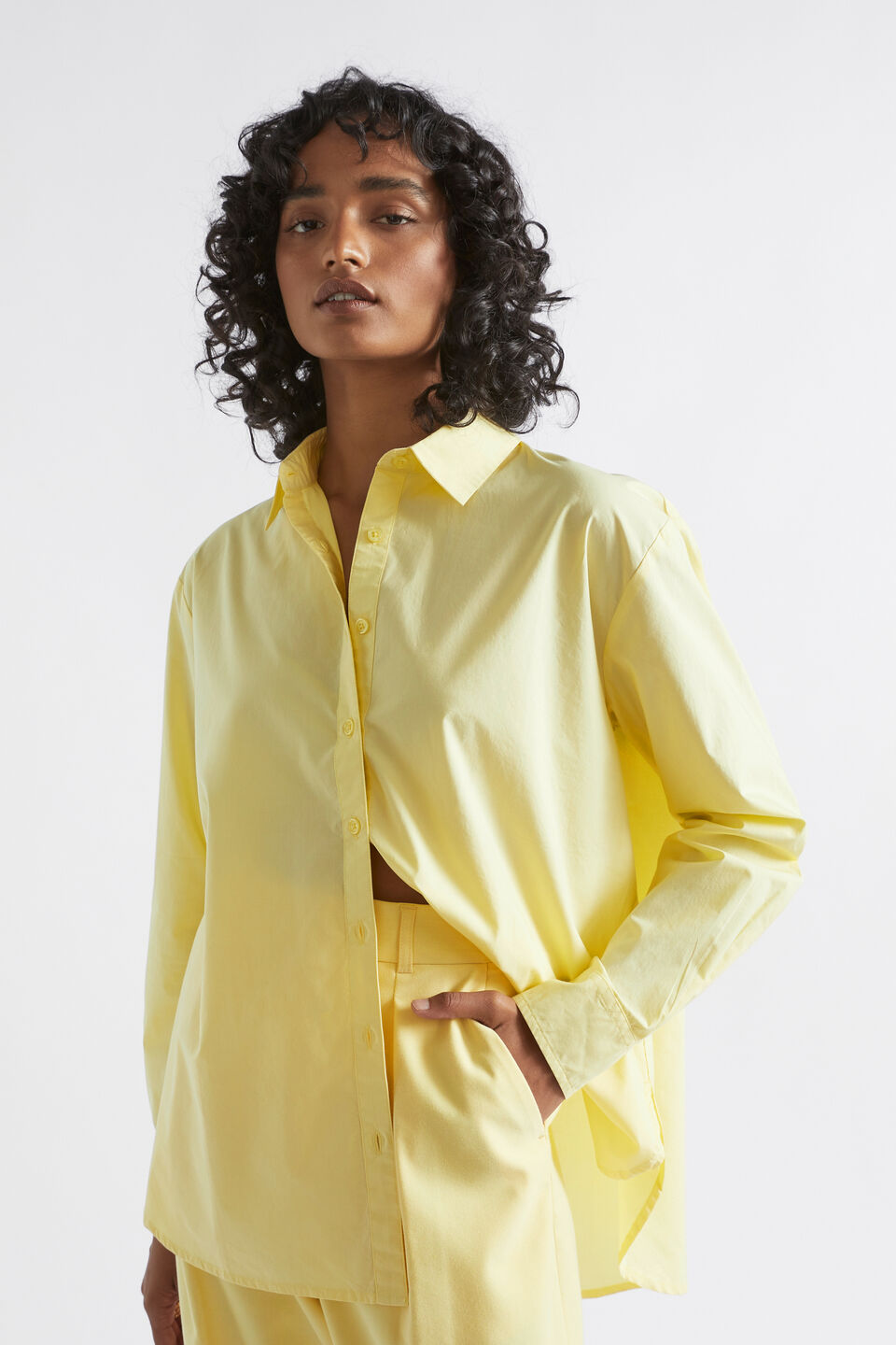 Poplin Button Down Shirt  Soft Butter