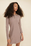 Rib Button Polo Dress  Cocoa  hi-res