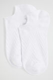 Chevron Knit Sneaker Sock  White  hi-res