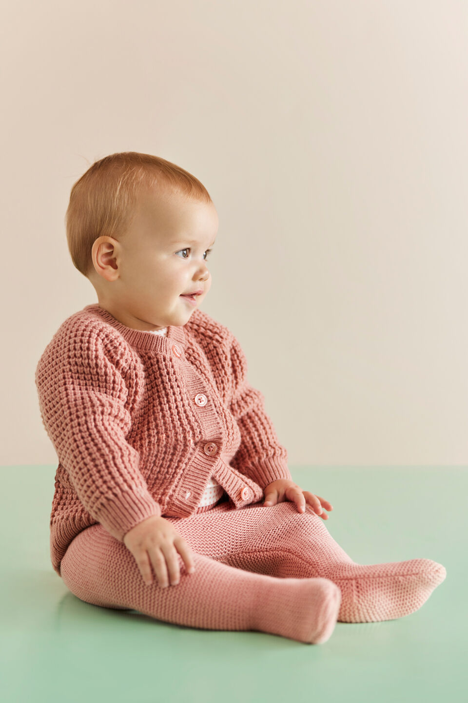 Knit Footed Legging  Chalk Pink