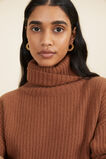 Turtleneck Rib Sweater  Mahogany  hi-res