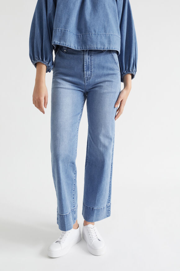 Wide Leg Denim Pant  Harmony Blue  hi-res