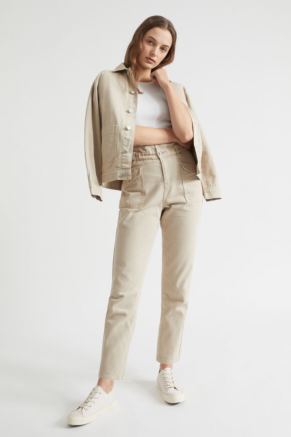 Paperbag Tapered Pocket Jean  Soft Mink  hi-res