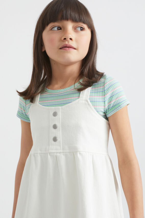 Denim Pinafore  Vintage White Wash  hi-res