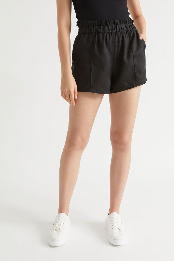 Core Linen Paperbag Short  Black  hi-res