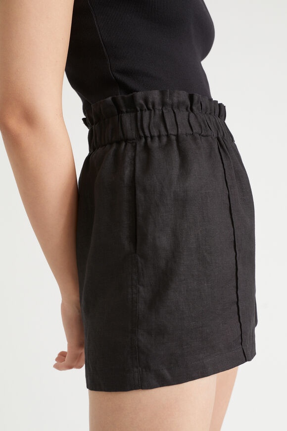 Core Linen Paperbag Short  Black  hi-res