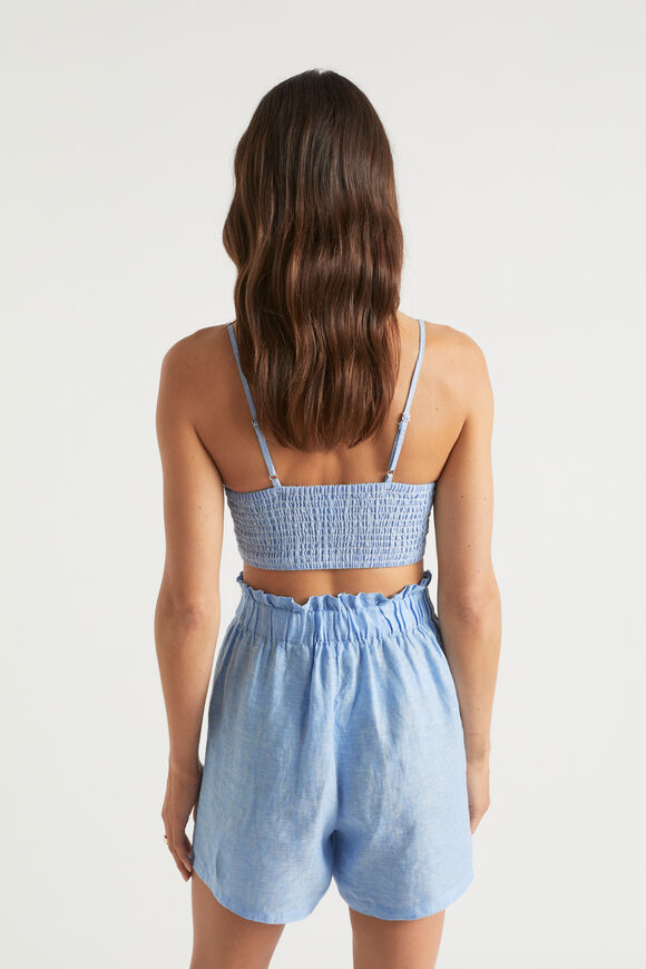 Core Linen Paperbag Short  Bluebell Crossdye  hi-res