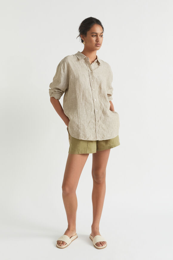 Core Linen Paperbag Short  Deep Bronze  hi-res