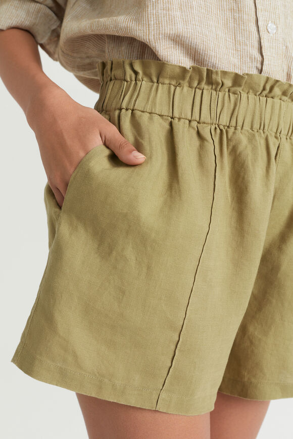 Core Linen Paperbag Short  Deep Bronze  hi-res