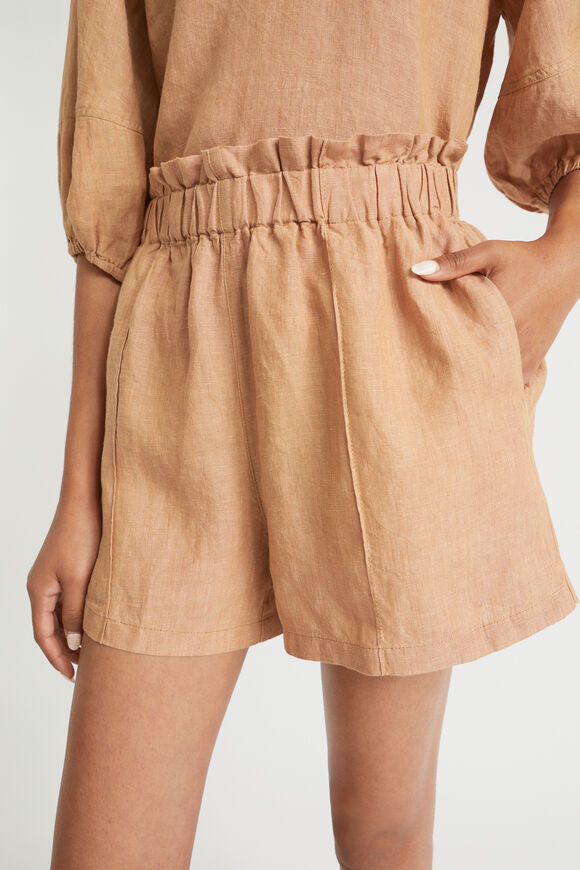 Core Linen Paperbag Short  Light Toffee Cross Dye  hi-res