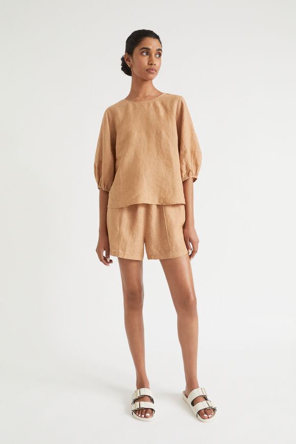 Core Linen Paperbag Short  Light Toffee Cross Dye  hi-res