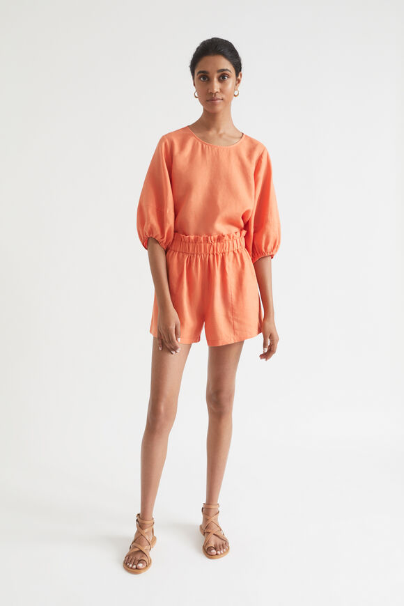 Core Linen Paperbag Short  Orange Spritz  hi-res