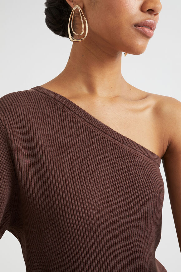 One Shoulder Knit  Deep Raisin  hi-res